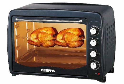 Geepas electric deals oven with rotisserie